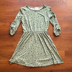 French Grey Floral Dress - S